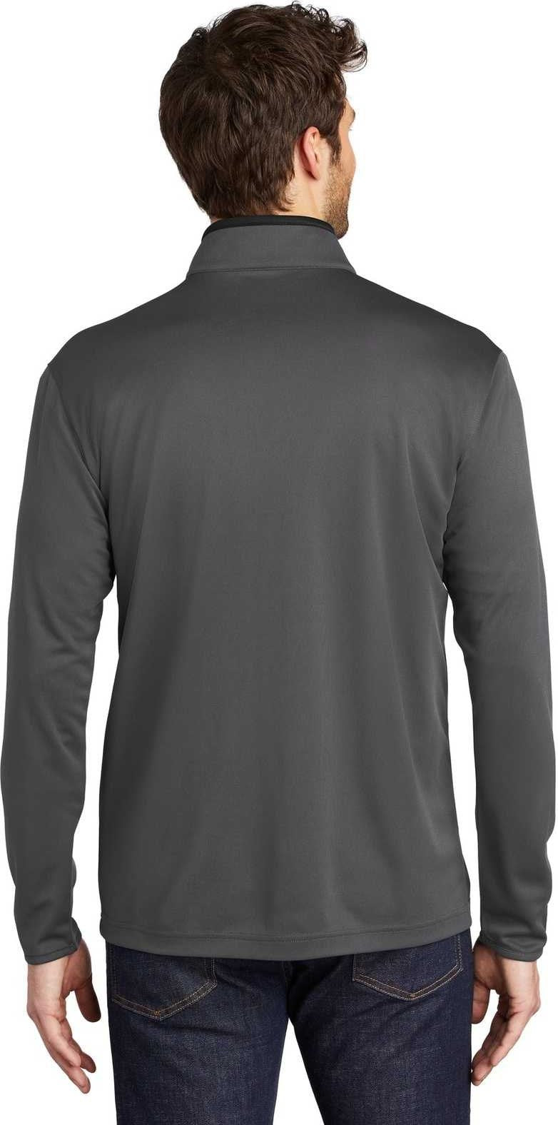 Port Authority K584 Silk Touch Performance 1/4-zip K584steel Gray Black