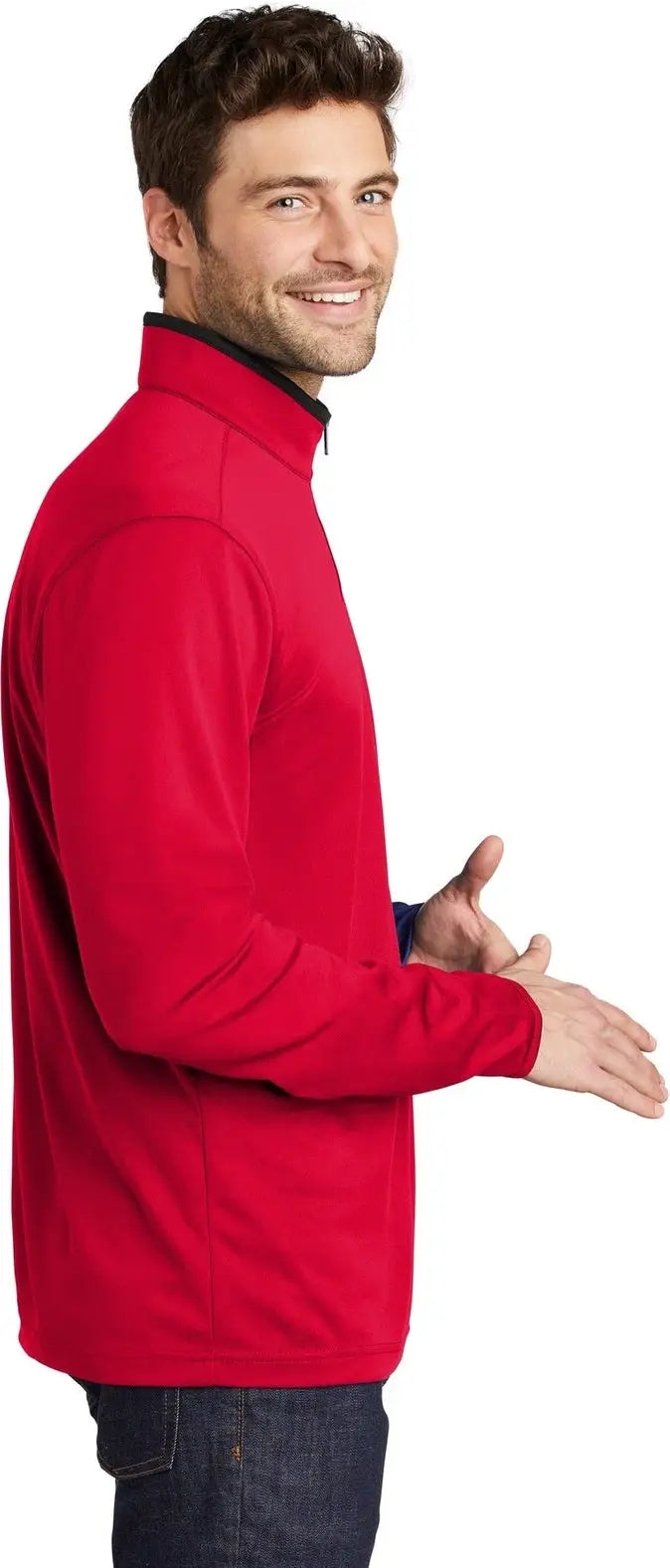 Port Authority K584 Silk Touch Performance 1/4-zip - Red Black
