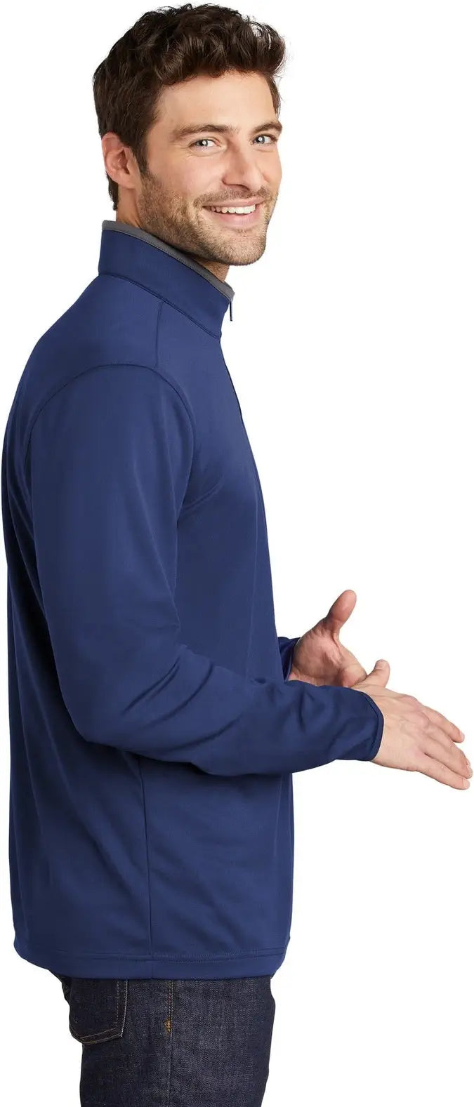 Port Authority K584 Silk Touch Performance 1/4-zip - Royal Steel Gray