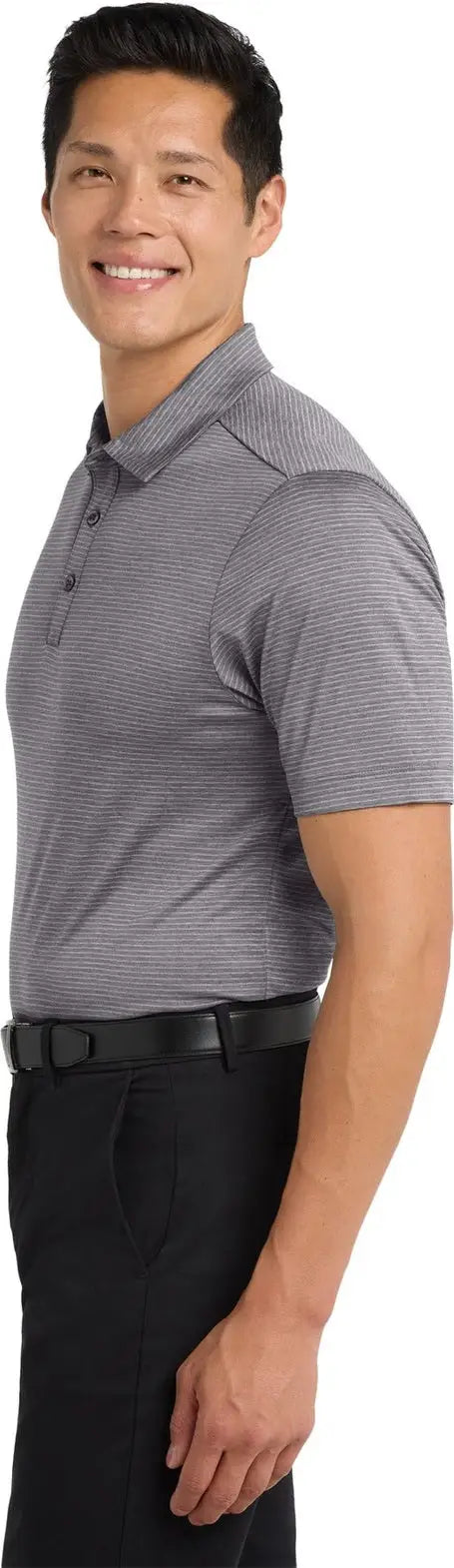 Port Authority K585 Shadow Stripe Polo - Gray