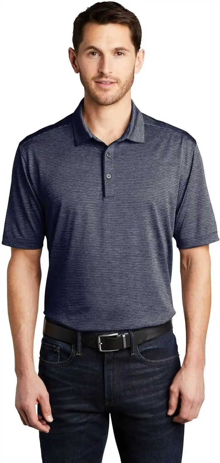Port Authority K585 Shadow Stripe Polo River Blue Navy