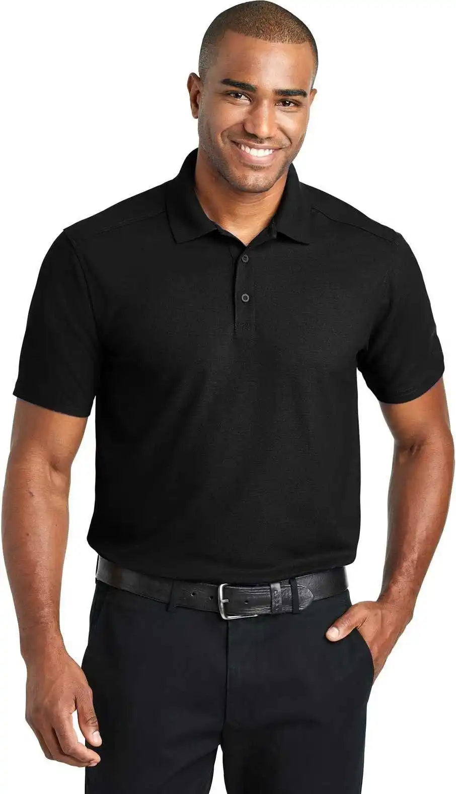 Port Authority K600 Ezperformance Pique Polo Black