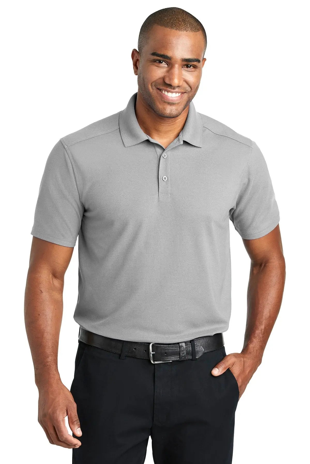 Port Authority K600 Ezperformance Pique Polo - Gusty Gray - Adult Xs