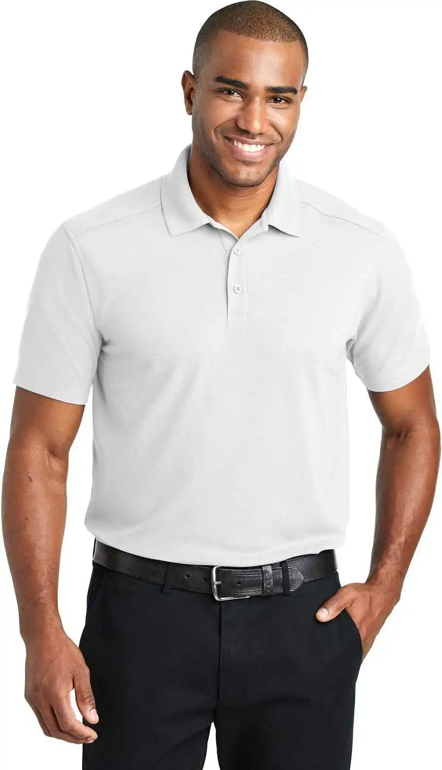 Port Authority K600 Ezperformance Pique Polo White