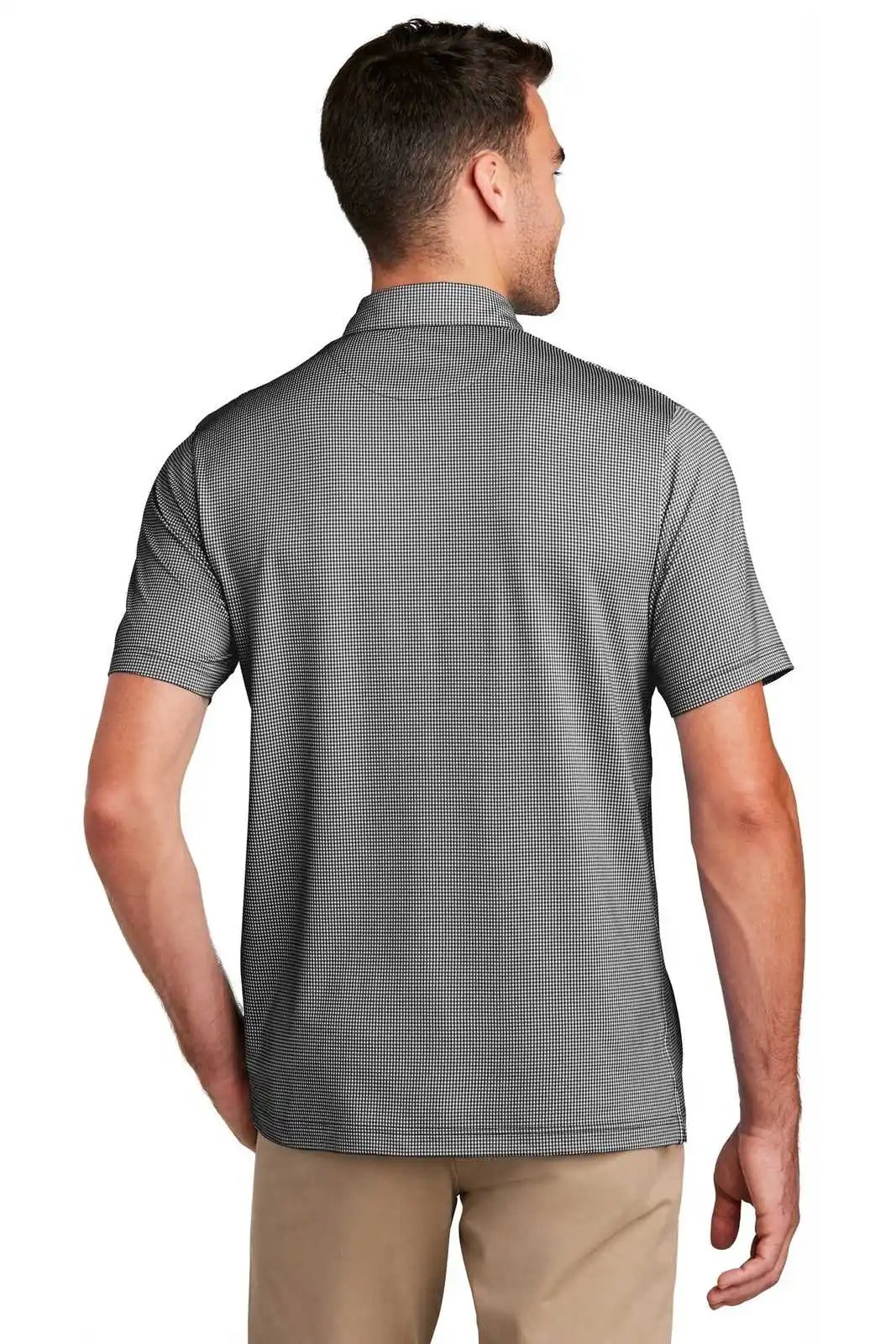 Port Authority K646 Gingham Polo - Black White