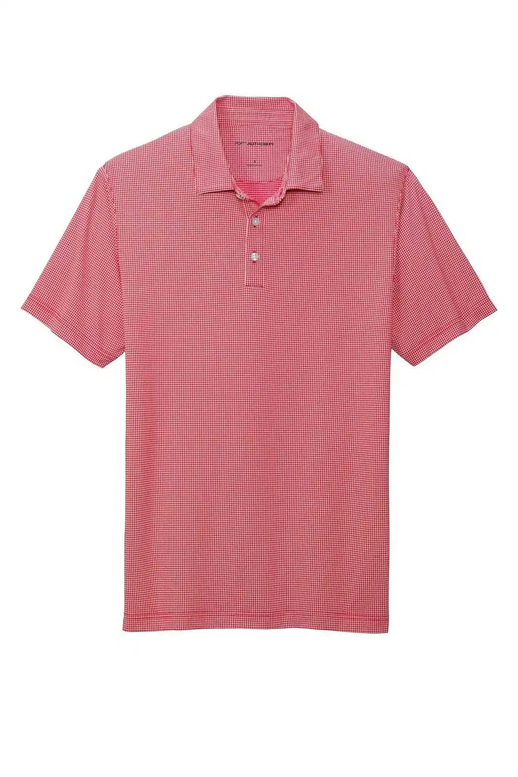 Port Authority K646 Gingham Polo - Rich Red White