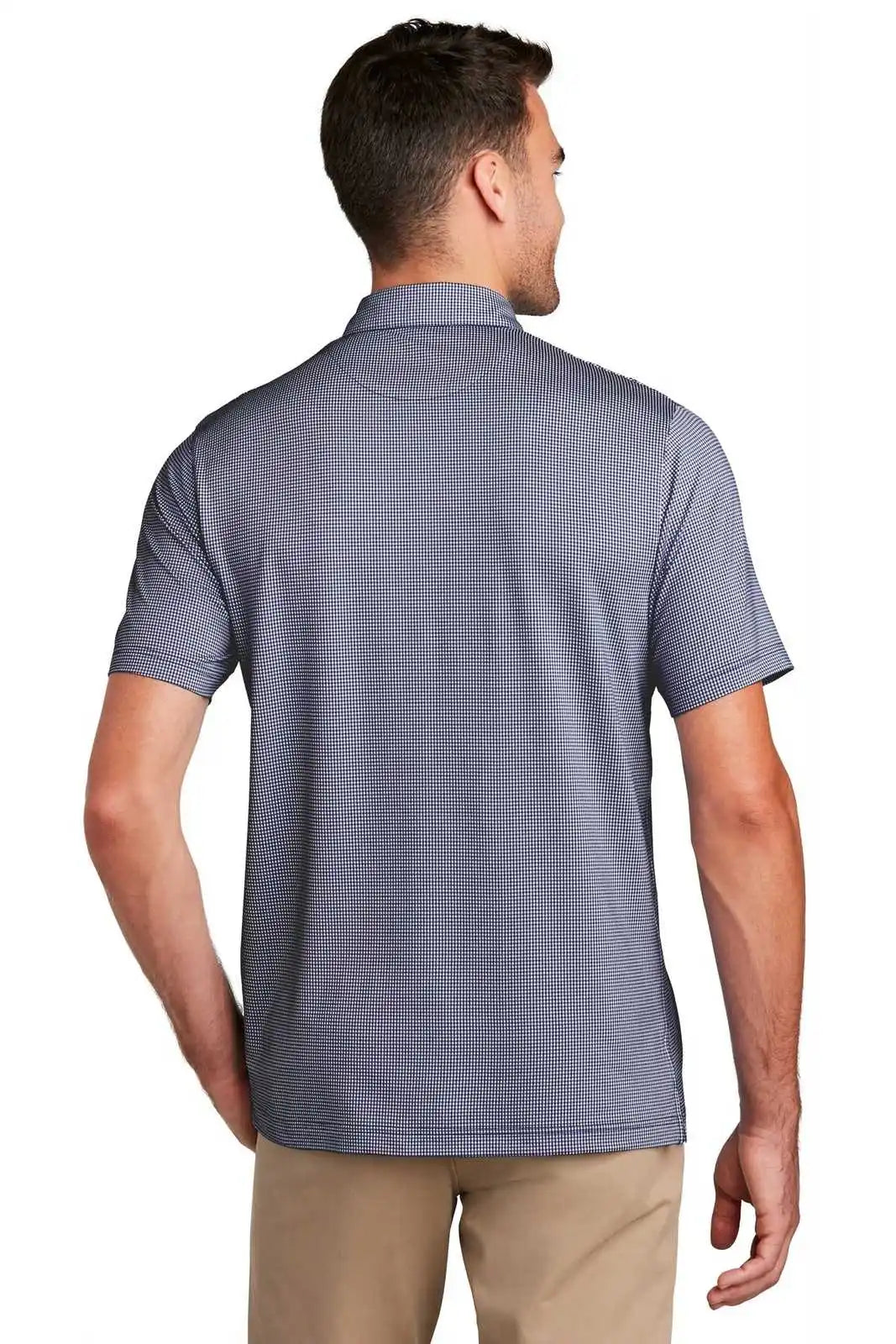 Port Authority K646 Gingham Polo - True Navy White