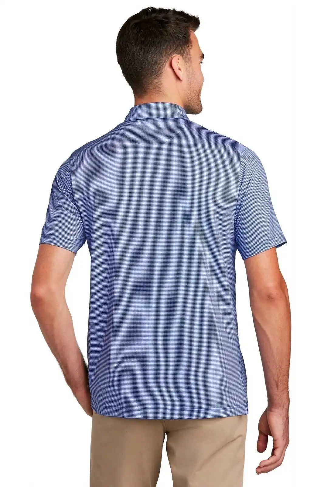 Port Authority K646 Gingham Polo - True Royal White
