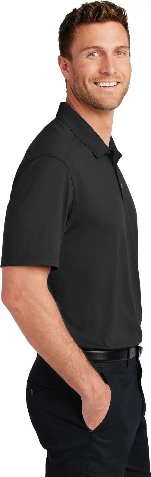 Port Authority K683 City Stretch Flat Knit Polo - Black