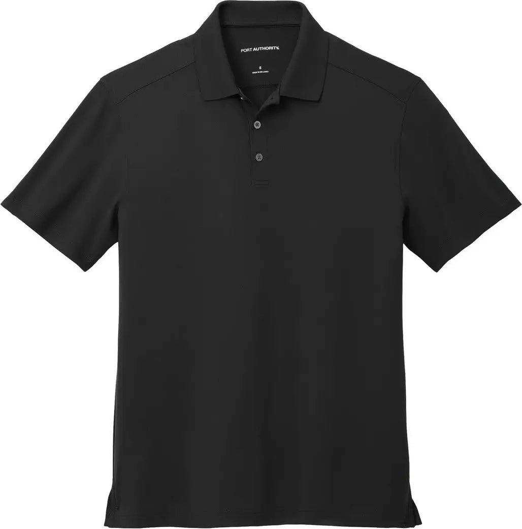 Port Authority K683 City Stretch Flat Knit Polo - Black