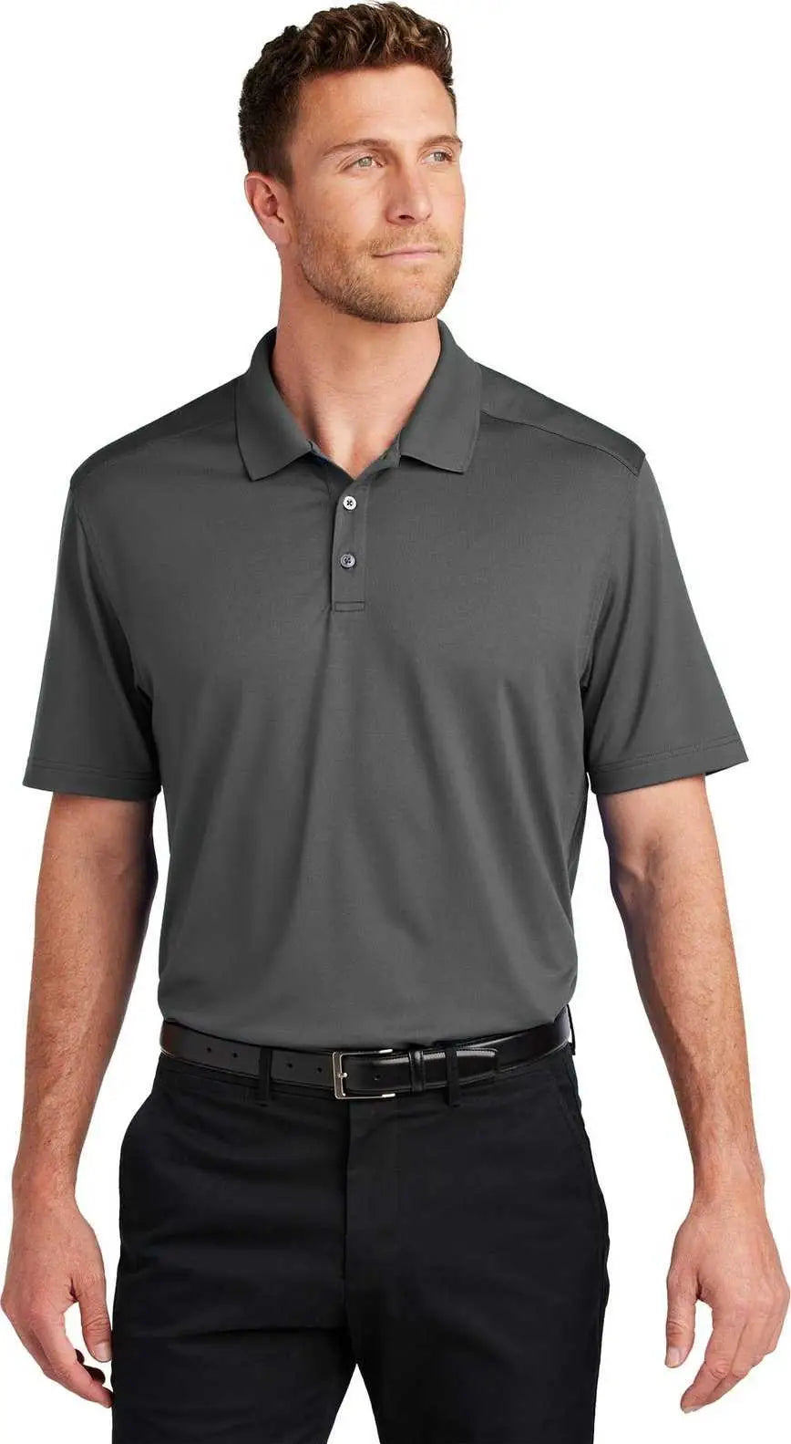 Port Authority K683 City Stretch Flat Knit Polo - Graphite