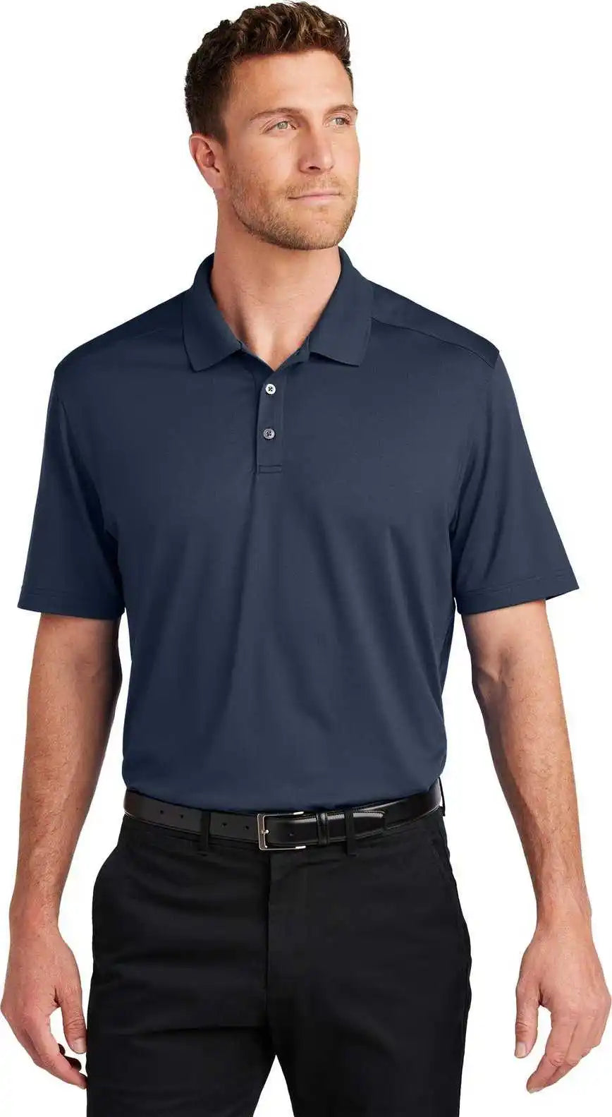 Port Authority K683 City Stretch Flat Knit Polo River Blue Navy