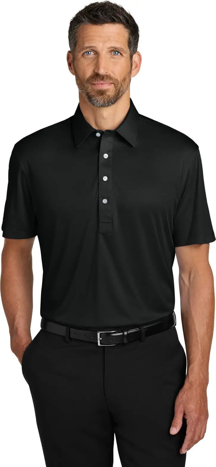 Port Authority K700 Shirt Collar Polo - Deep Black - Adult l