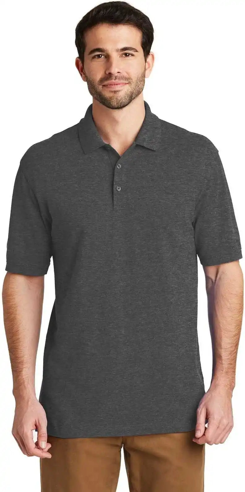Port Authority K8000 Ezcotton Polo Charcoal Heather