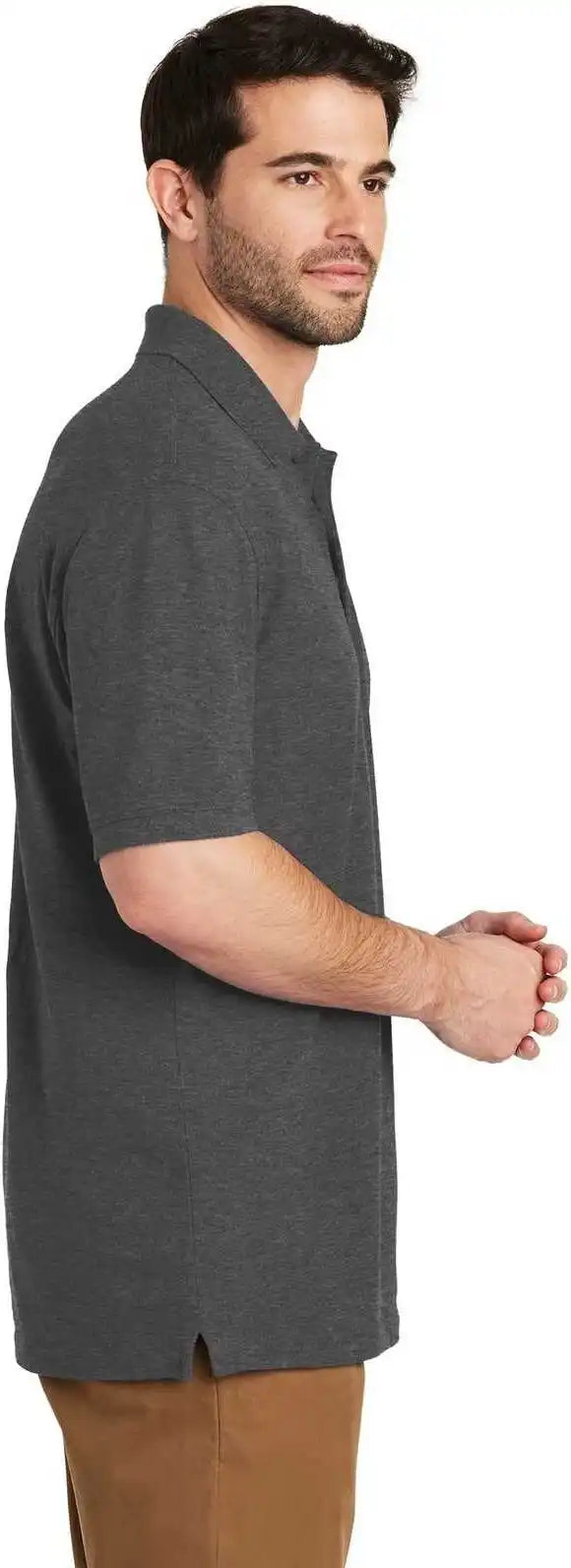 Port Authority K8000 Ezcotton Polo Charcoal Heather