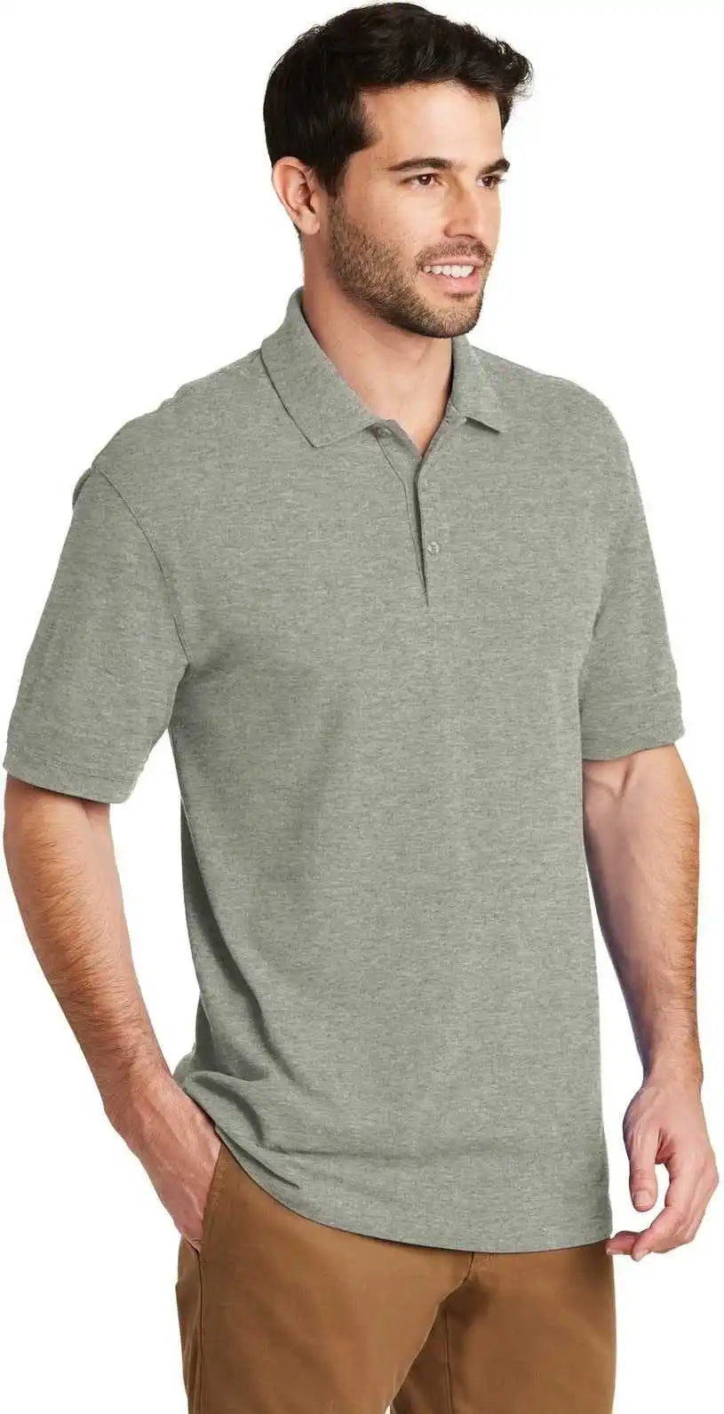 Port Authority K8000 Ezcotton Polo Oxford Heather