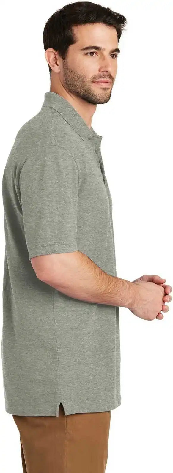 Port Authority K8000 Ezcotton Polo Oxford Heather