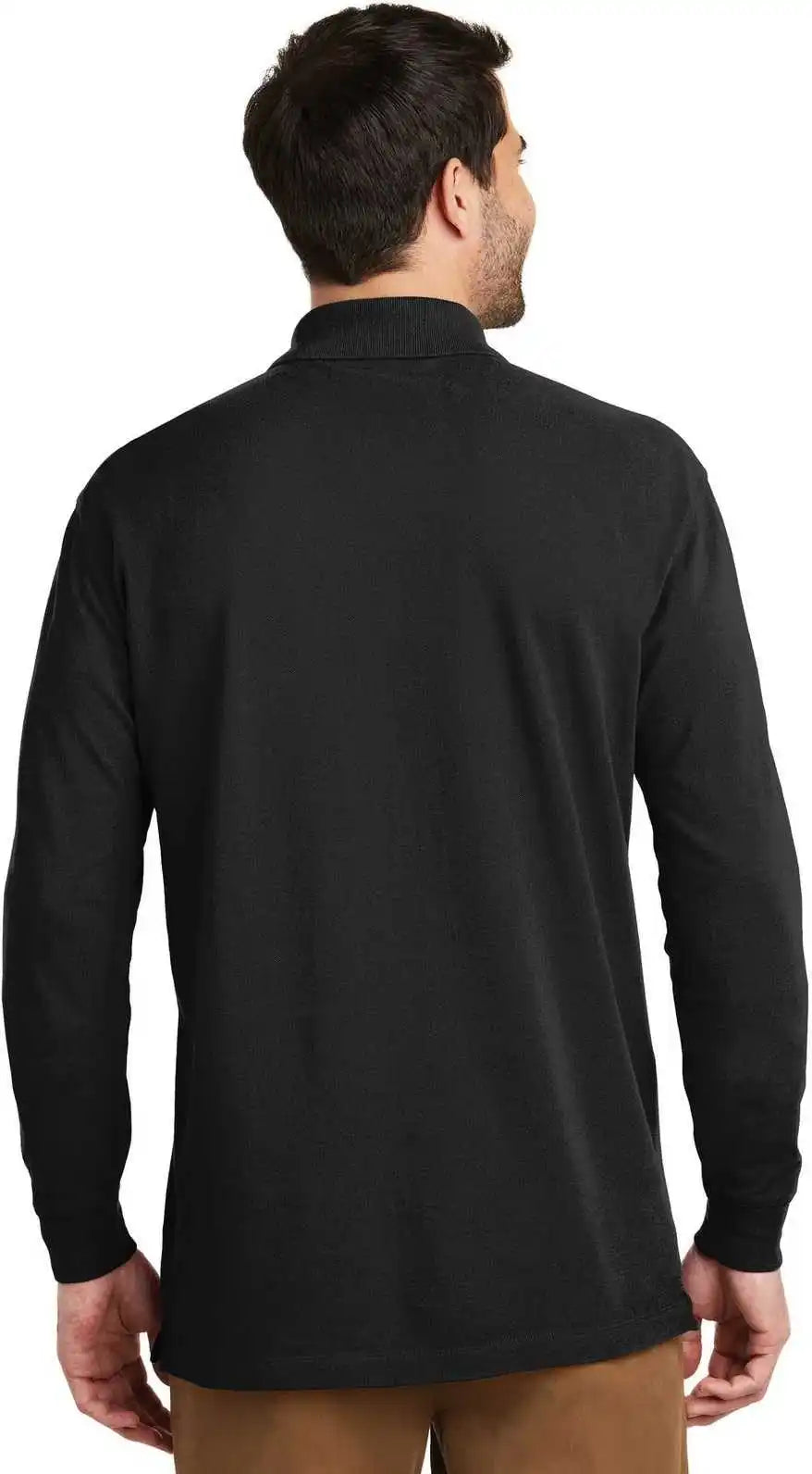 Port Authority K8000ls Ezcotton Long Sleeve Polo Black
