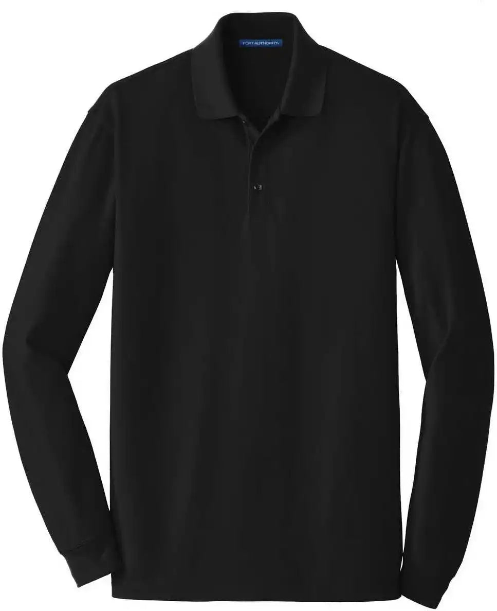 Port Authority K8000ls Ezcotton Long Sleeve Polo Black