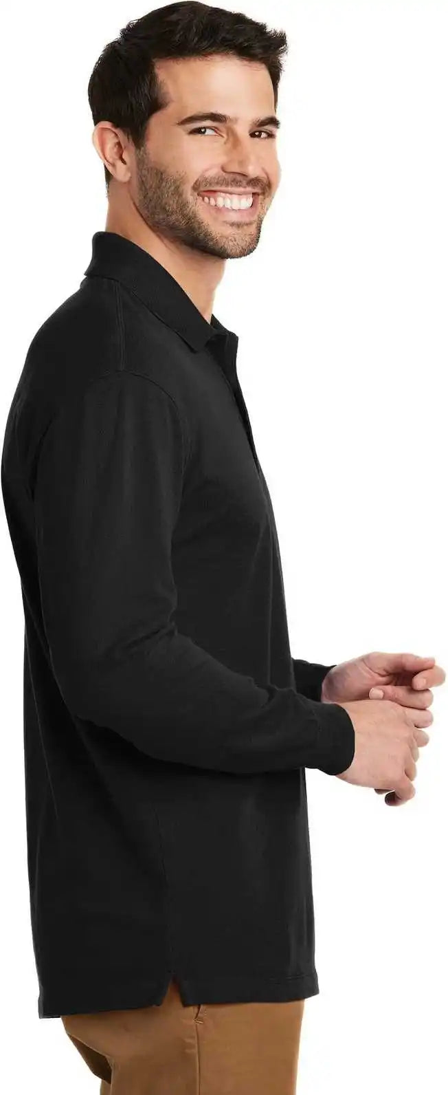 Port Authority K8000ls Ezcotton Long Sleeve Polo Black