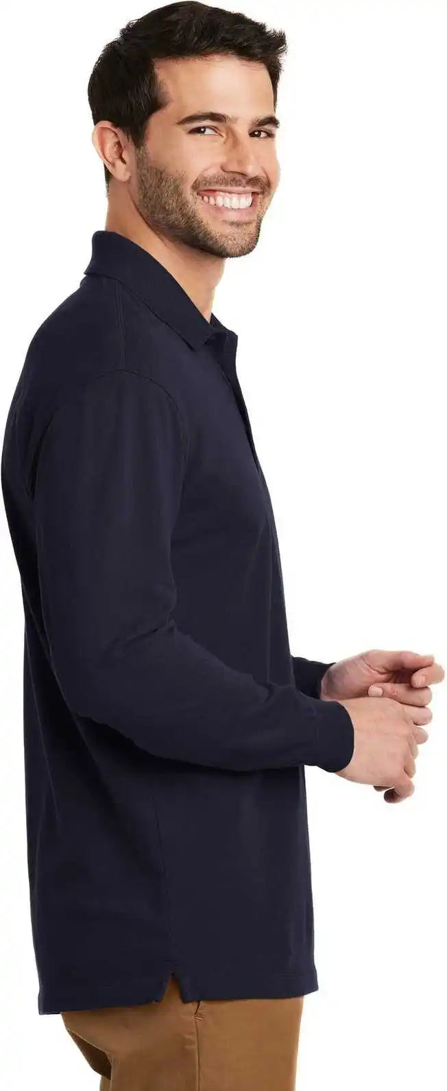 Port Authority K8000ls Ezcotton Long Sleeve Polo Navy