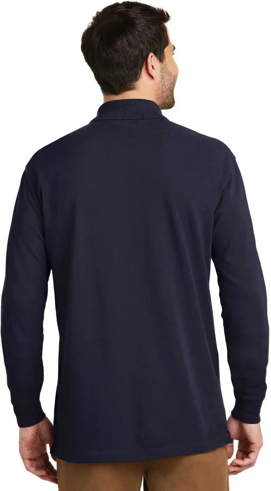 Port Authority K8000ls Ezcotton Long Sleeve Polo Navy