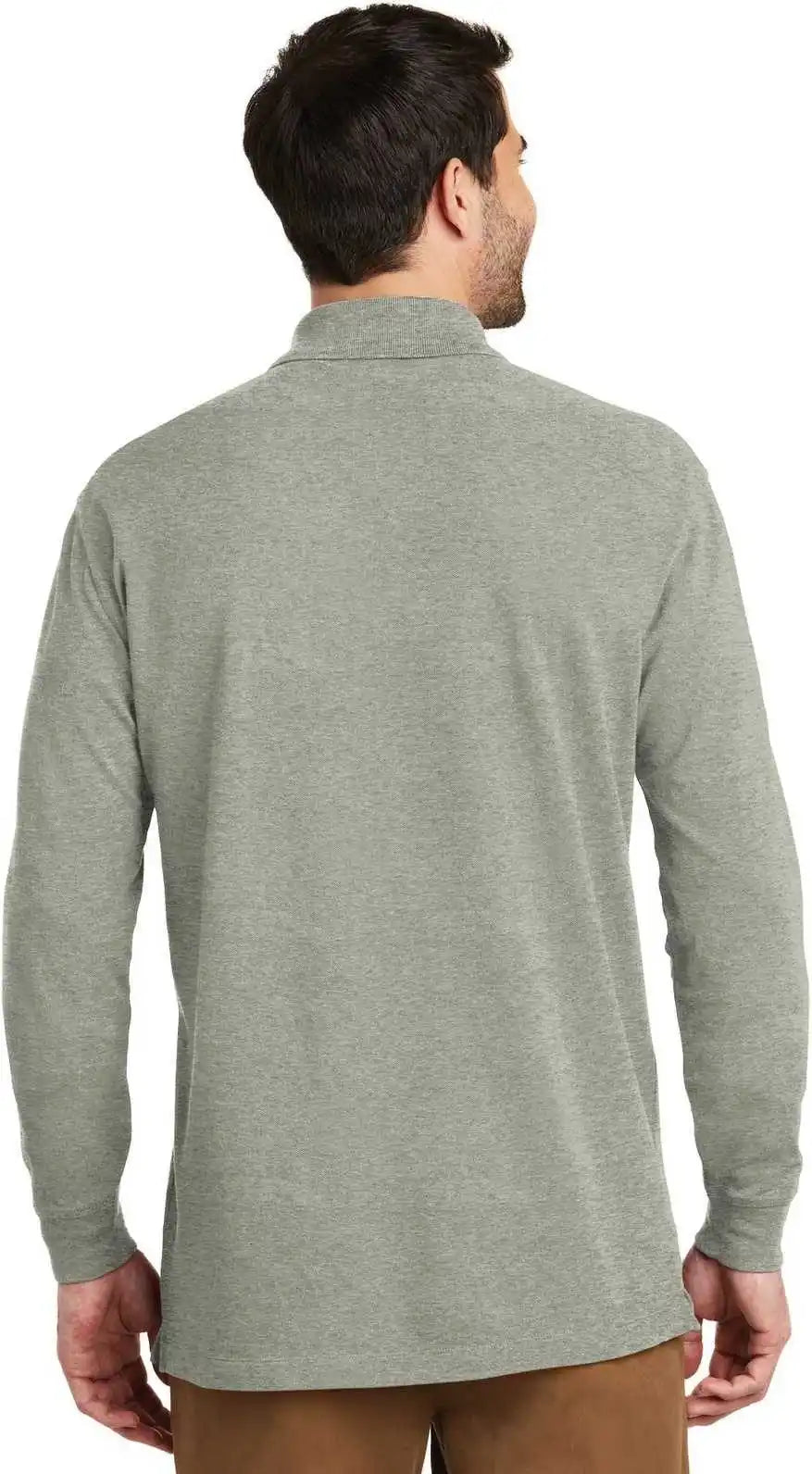 Port Authority K8000ls Ezcotton Long Sleeve Polo - Oxford Heather