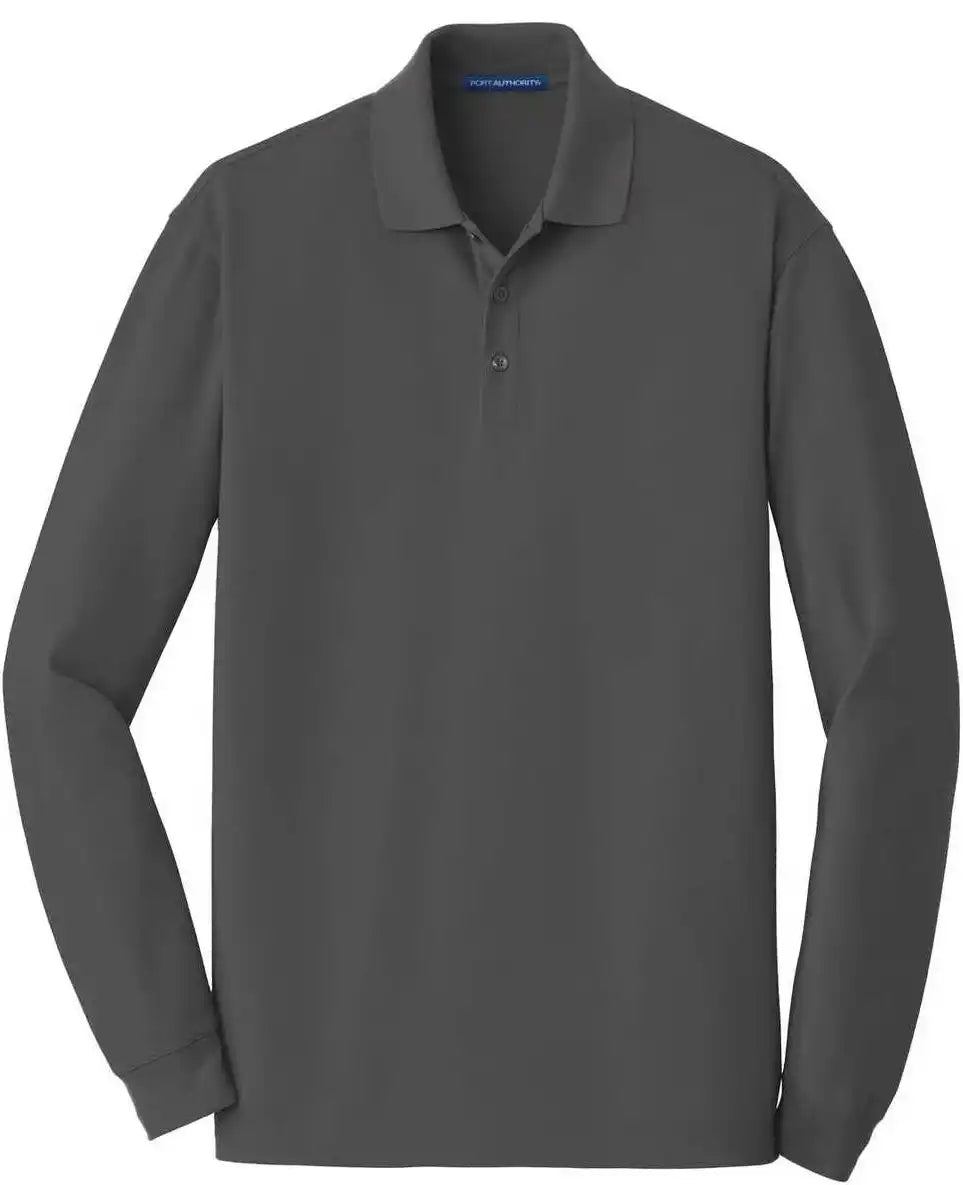 Port Authority K8000ls Ezcotton Long Sleeve Polo Sterling Gray