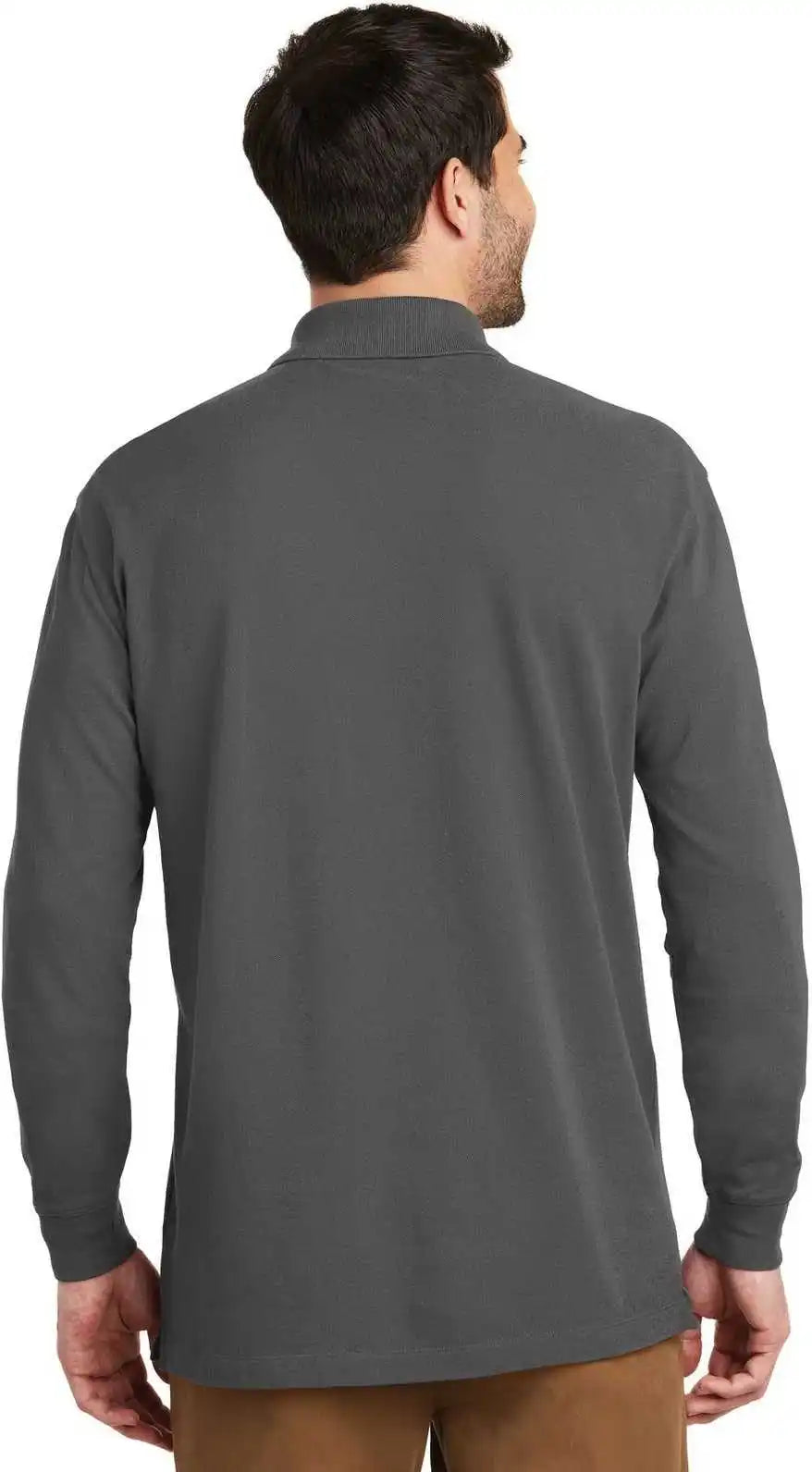 Port Authority K8000ls Ezcotton Long Sleeve Polo Sterling Gray