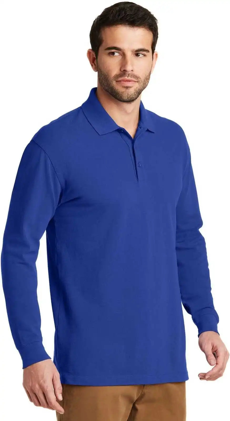 Port Authority K8000ls Ezcotton Long Sleeve Polo True Royal