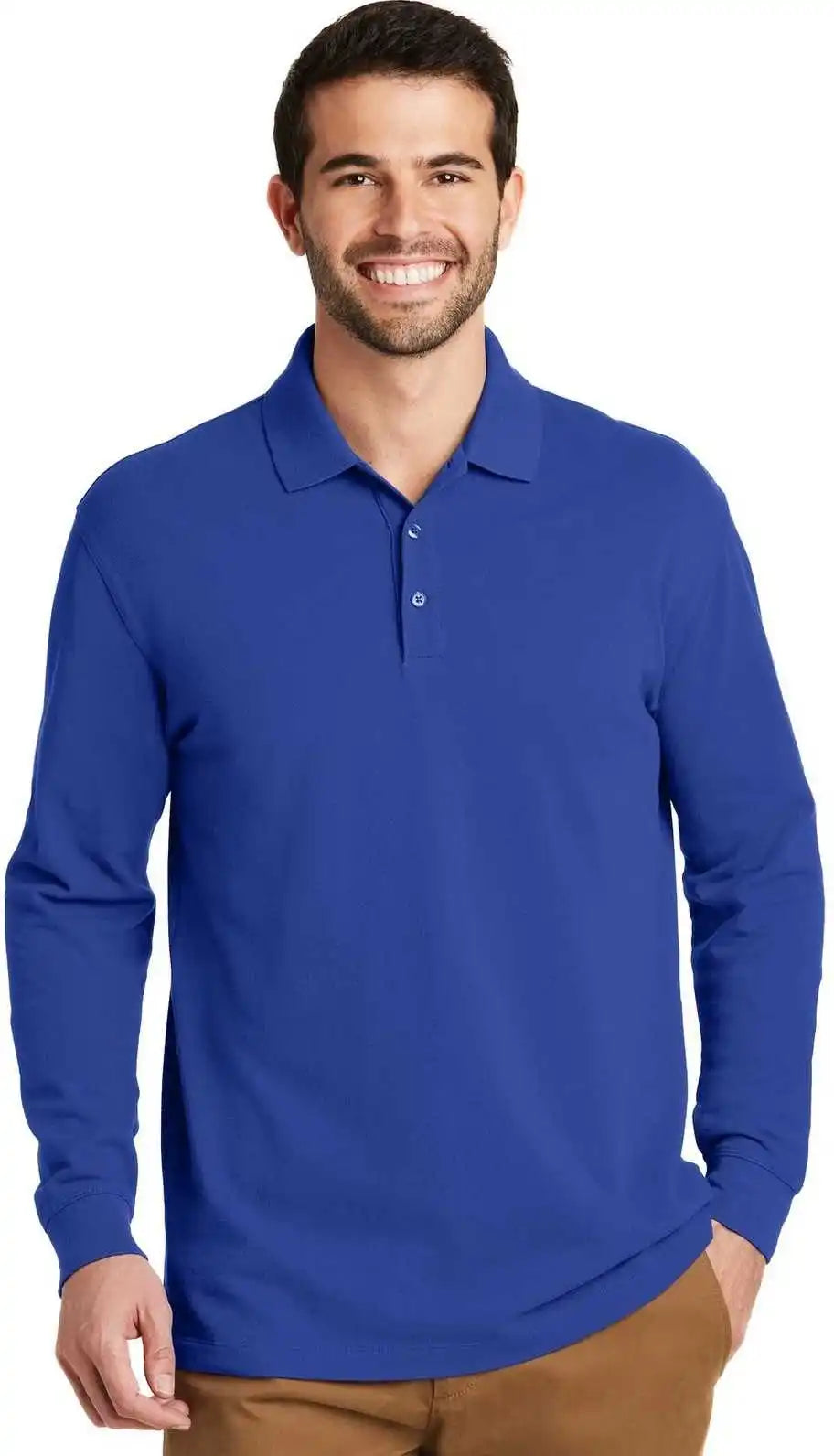 Port Authority K8000ls Ezcotton Long Sleeve Polo True Royal