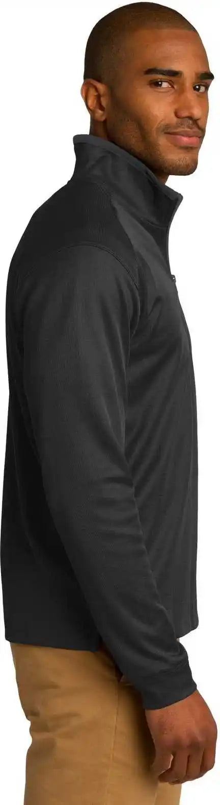 Port Authority K805 Vertical Texture 1/4-zip Pullover - Black Iron Gray