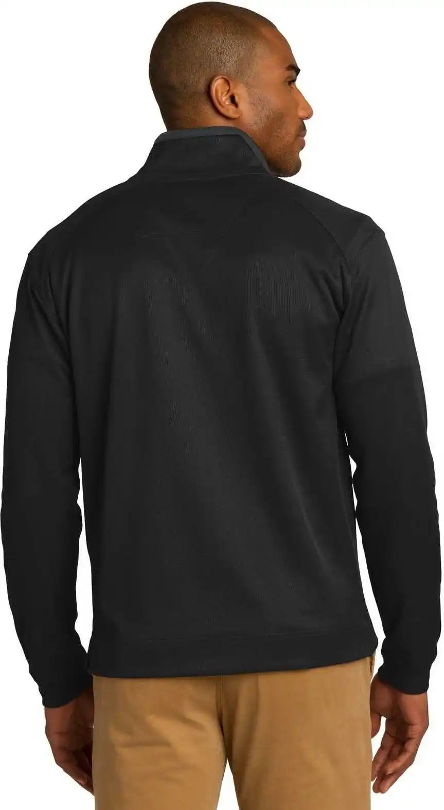 Port Authority K805 Vertical Texture 1/4-zip Pullover - Black Iron Gray