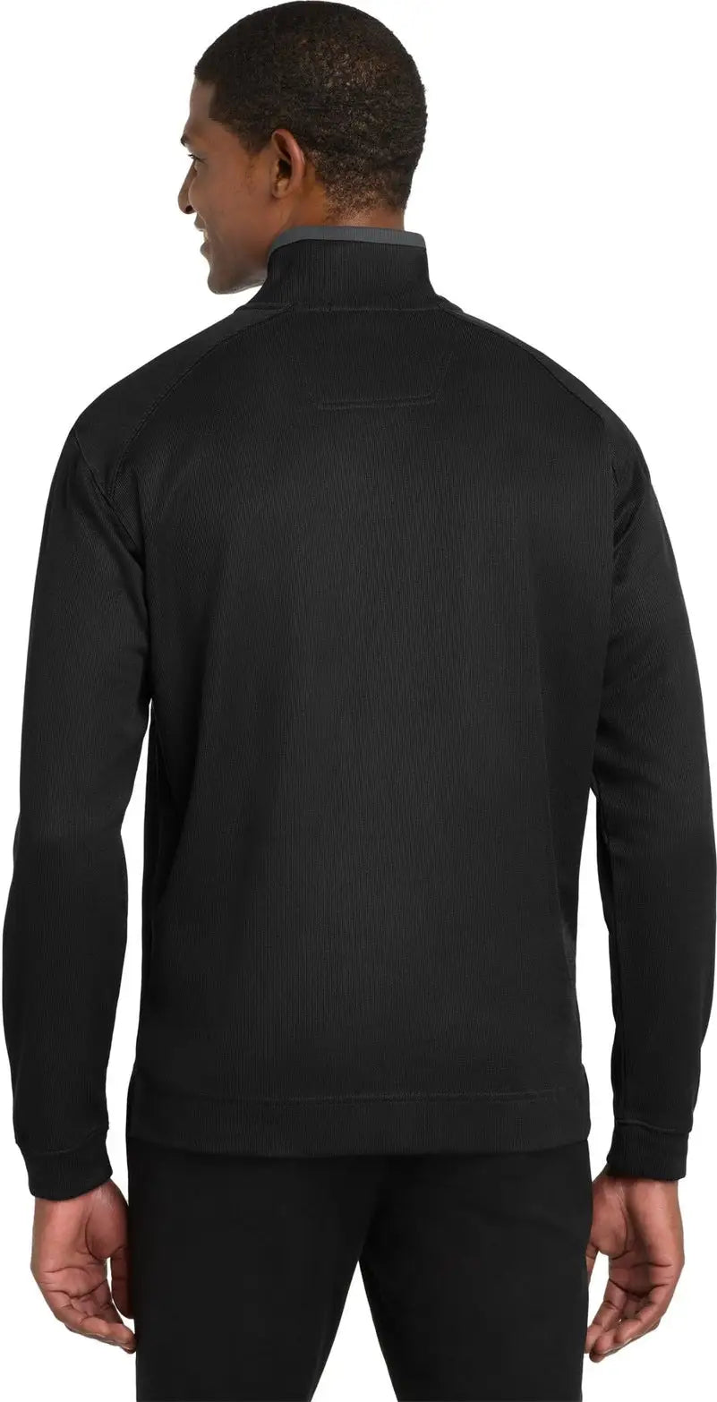 Port Authority K805 Vertical Texture 1/4-zip Pullover - Black Iron Gray