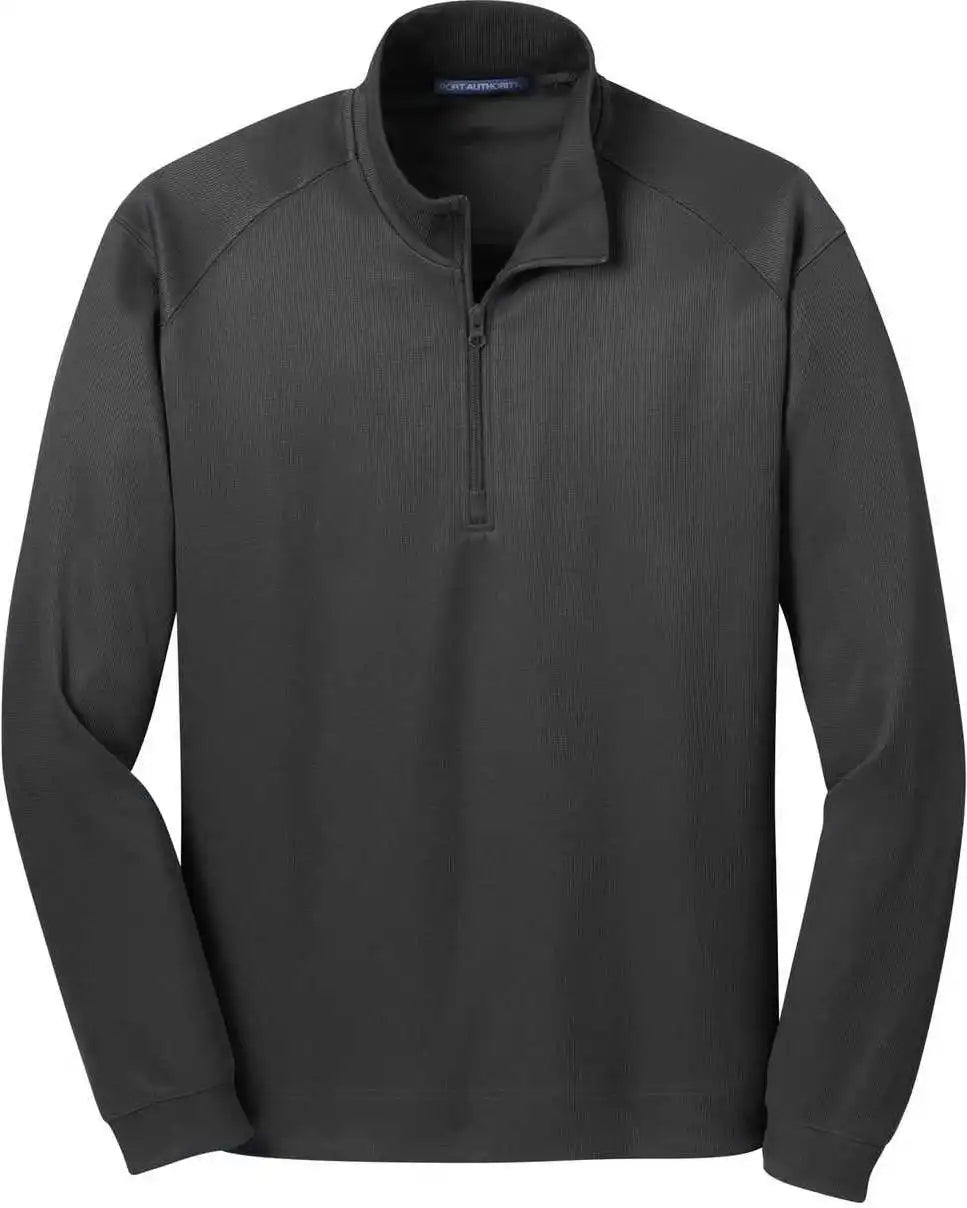 Port Authority K805 Vertical Texture 1/4 Zip Pullover Iron Gray Black