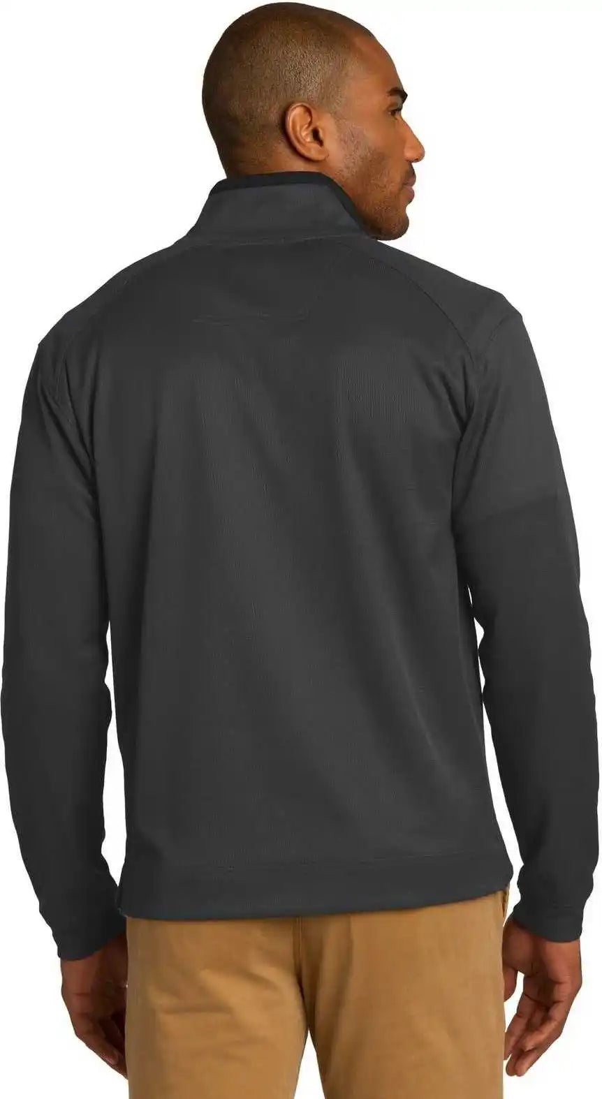Port Authority K805 Vertical Texture 1/4-zip Pullover - Iron Gray Black