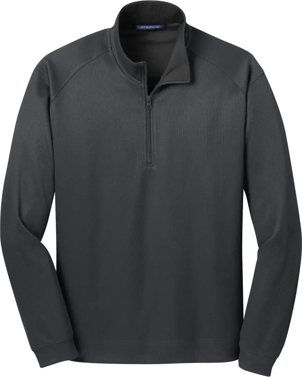 Port Authority K805 Vertical Texture 1/4-zip Pullover - Iron Gray Black