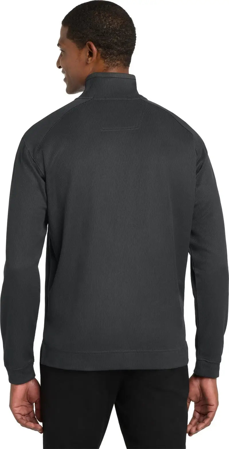 Port Authority K805 Vertical Texture 1/4-zip Pullover - Iron Gray Black