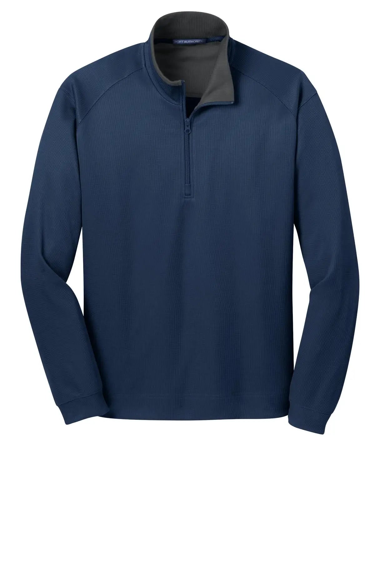Port Authority K805 Vertical Texture 1/4-zip Pullover - Regatta Blue Iron Gray