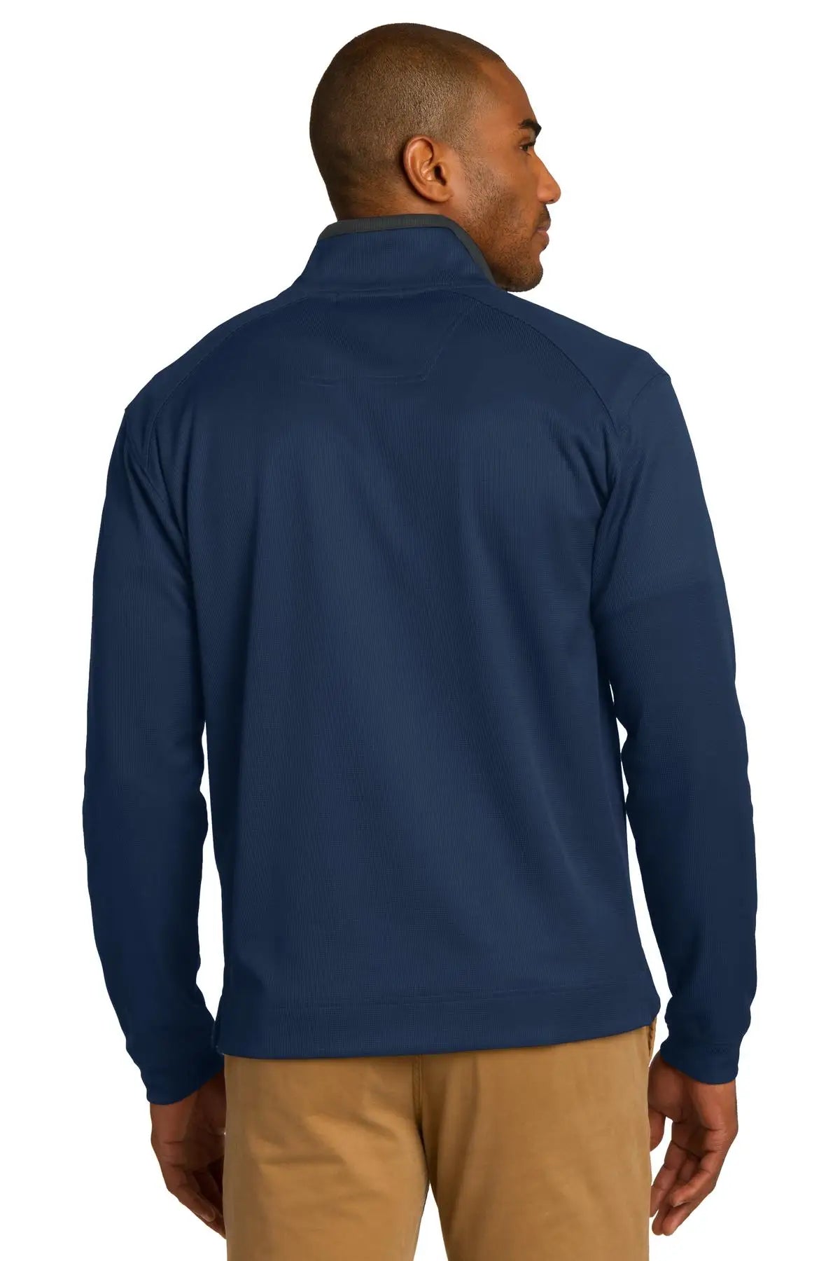 Port Authority K805 Vertical Texture 1/4-zip Pullover - Regatta Blue Iron Gray