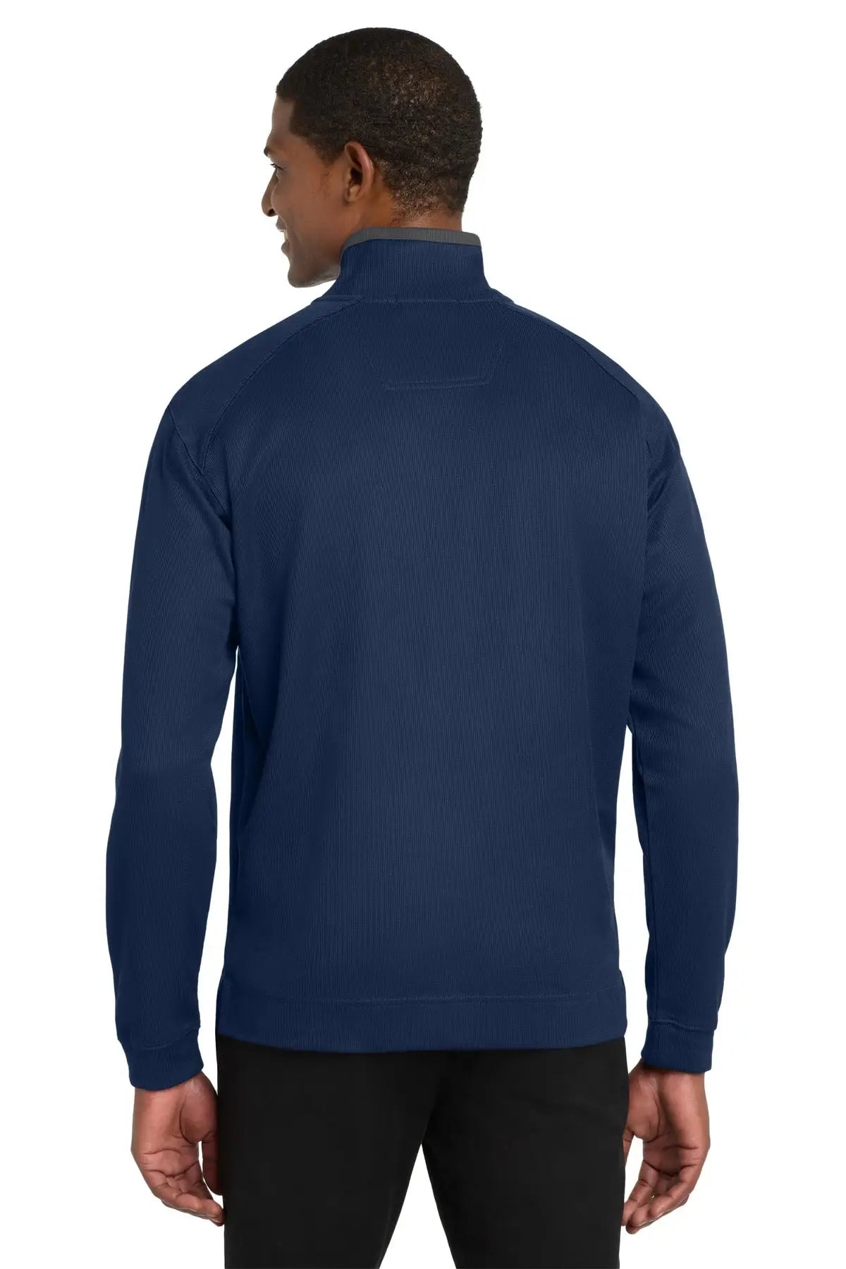 Port Authority K805 Vertical Texture 1/4-zip Pullover - Regatta Blue Iron Gray