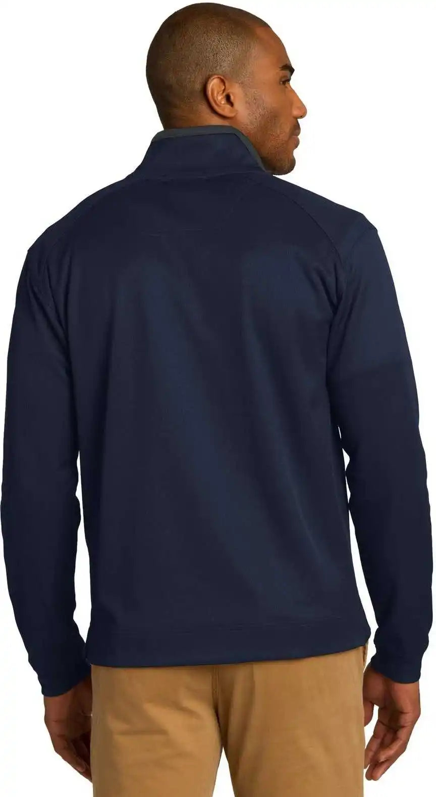 Port Authority K805 Vertical Texture 1/4-zip Pullover - True Navy Iron Gray