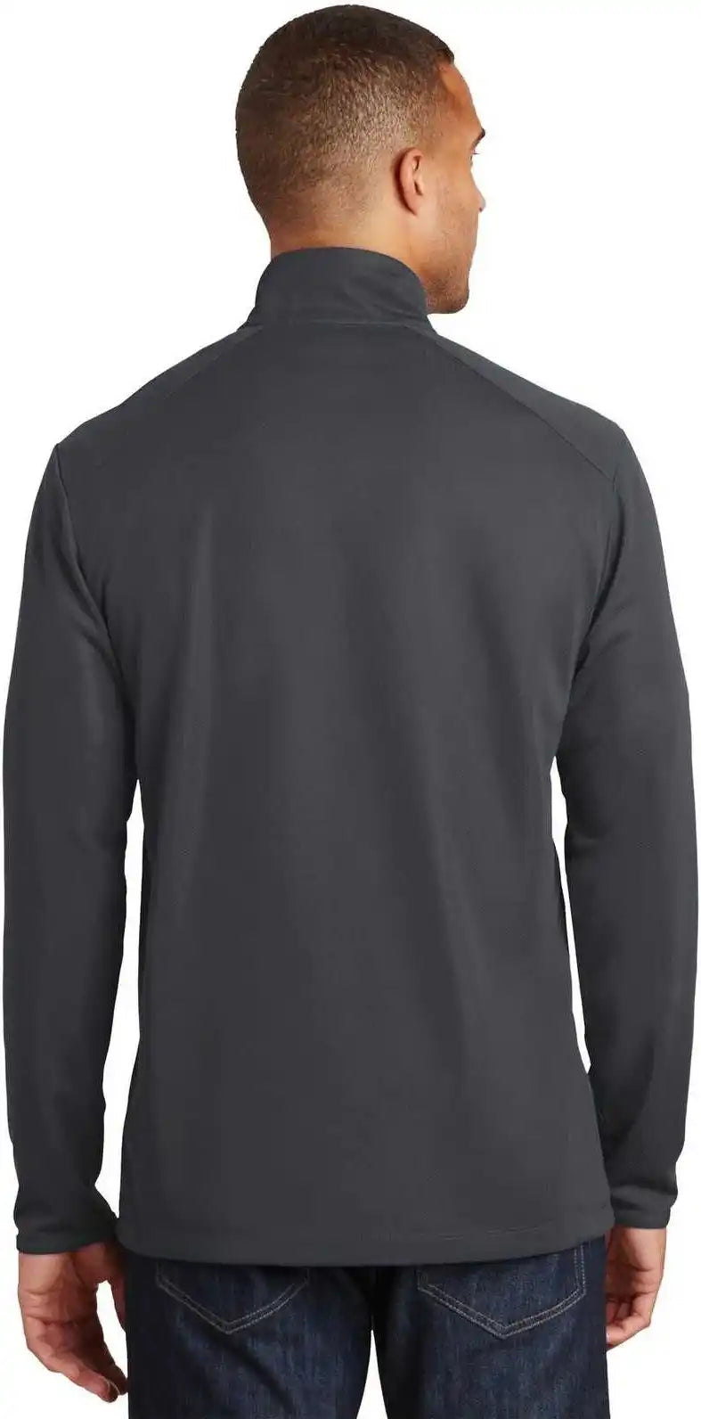 Port Authority K806 Pinpoint Mesh 1/2 Zip Battleship Gray