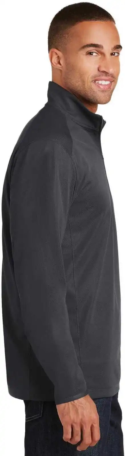 Port Authority K806 Pinpoint Mesh 1/2 Zip Battleship Gray
