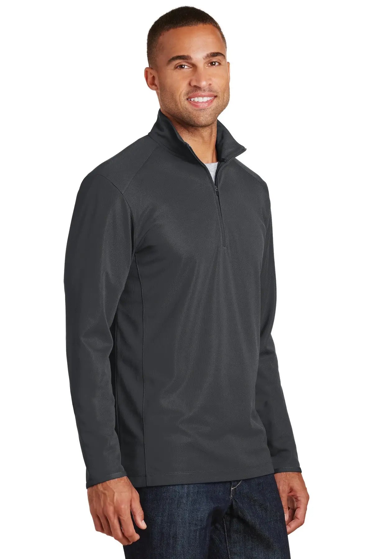 Port Authority K806 Pinpoint Mesh 1/2-zip - Battleship Gray