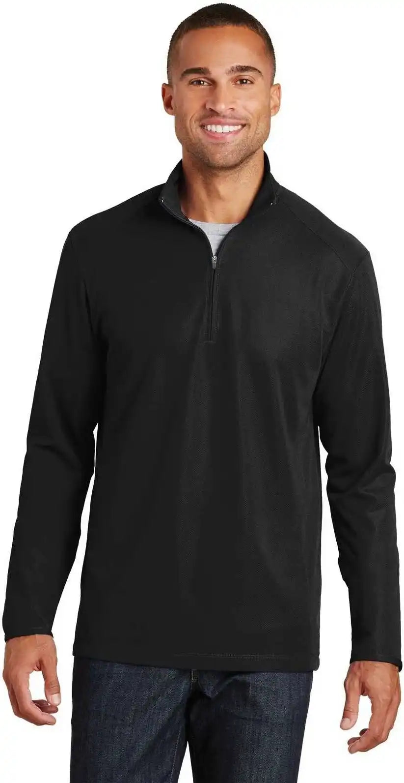 Port Authority K806 Pinpoint Mesh 1/2-zip - Black