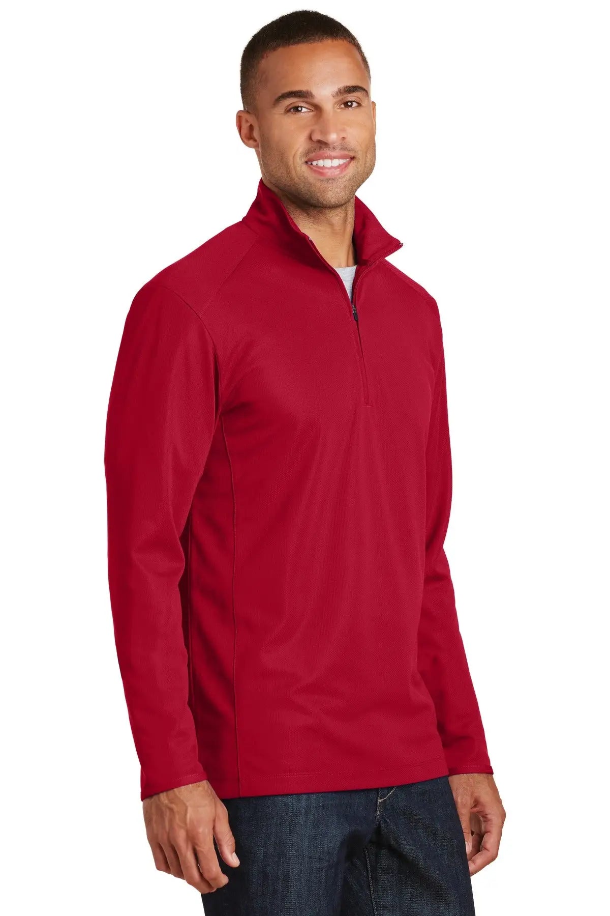 Port Authority K806 Pinpoint Mesh 1/2-zip - Rich Red