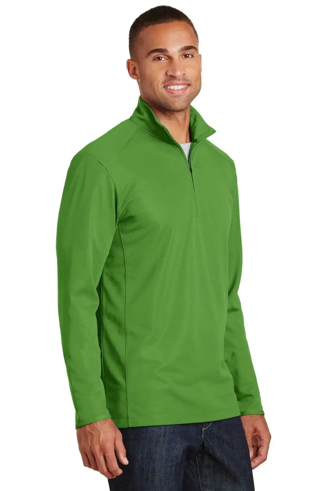 Port Authority K806 Pinpoint Mesh 1/2 Zip Treetop Green