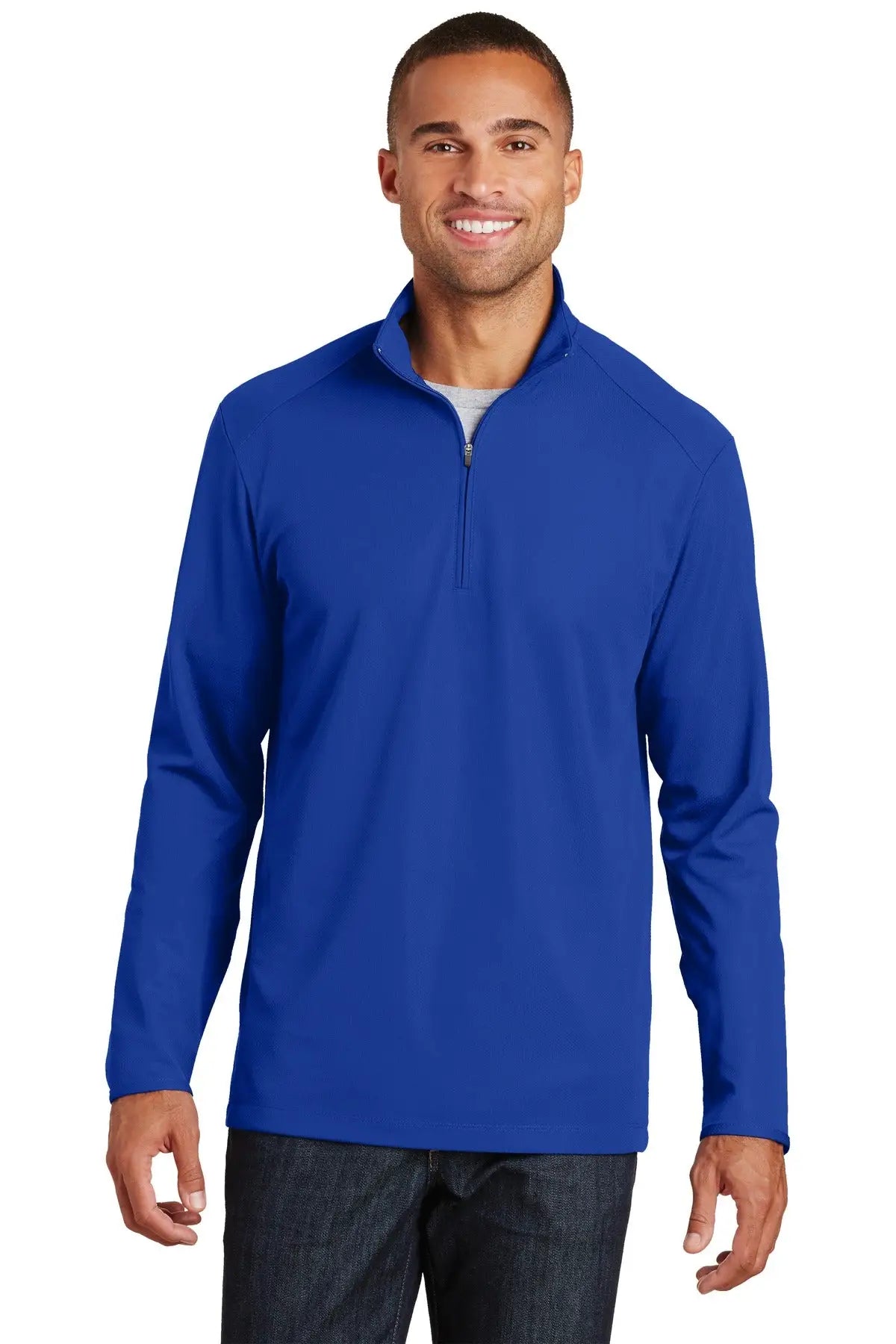 Port Authority K806 Pinpoint Mesh 1/2-zip - True Royal - Adult Xs