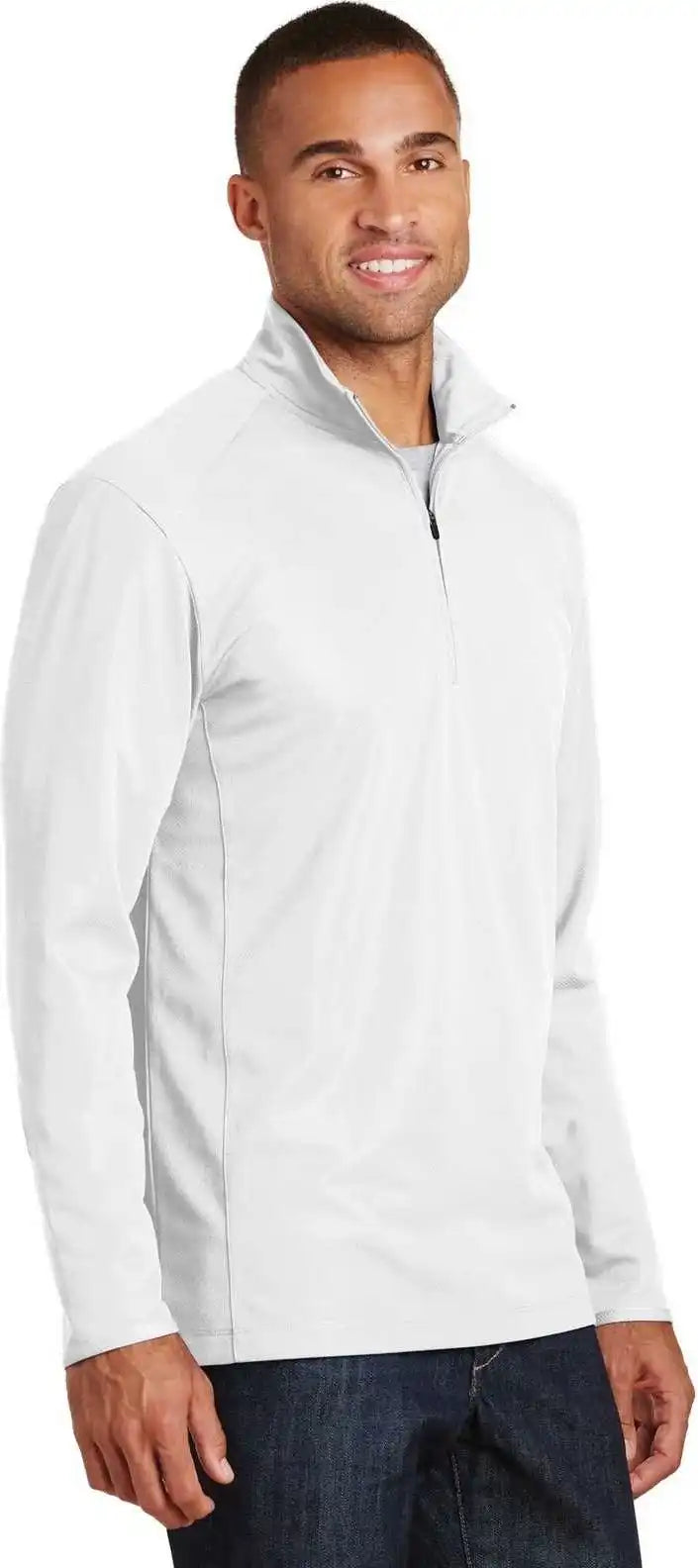 Port Authority K806 Pinpoint Mesh 1/2-zip - White